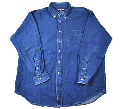 Vintage Ralph Lauren Denim Button Shirt Size X-Large