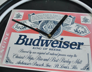 Vintage Budweiser Neon Light Clock