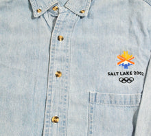 Vintage Salt Lake City 2002 Olympics Denim Shirt Size Small