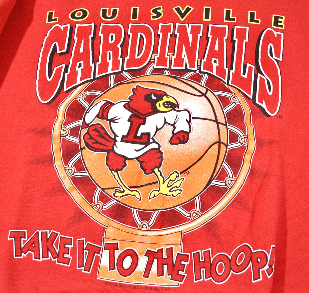Vintage Made In USA Louisville Cardinals Crewneck Sweatshirt Size Large Gray