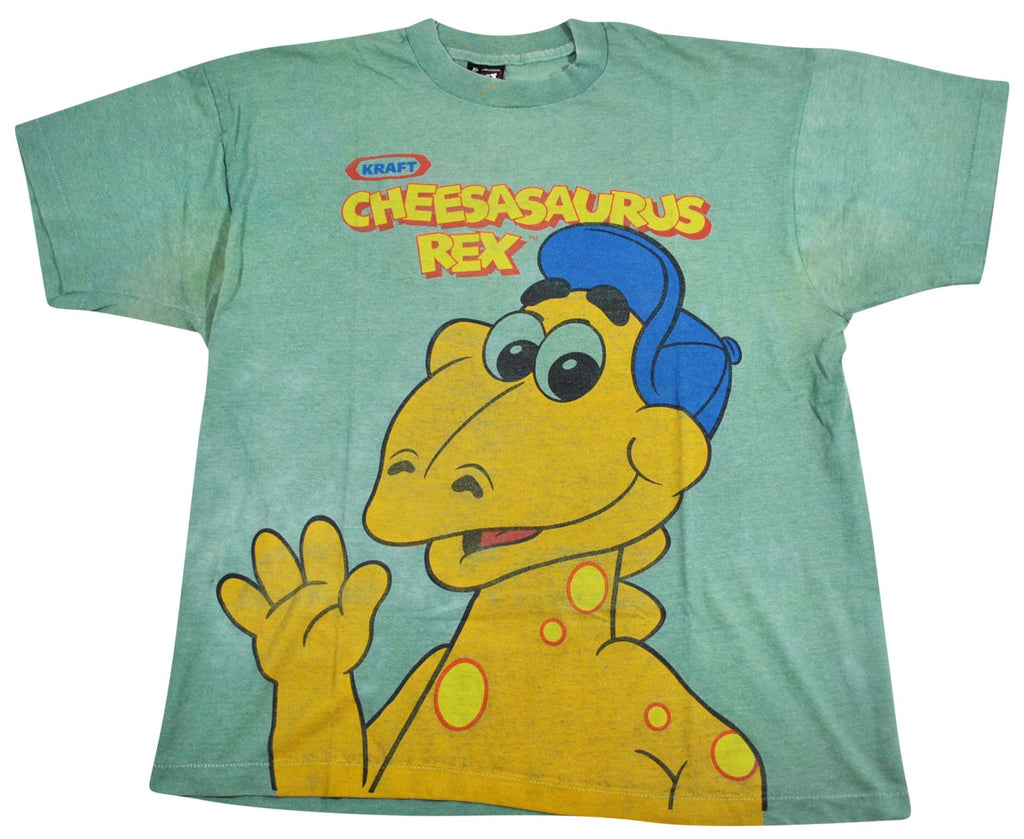 【即決】90's KRAFT CHEESASAURUS REX 両面プリントTシャツ MADE IN USA クラフトフーズ チーズ 企業 USA製 ヴィンテージ アメリカ古着 Vintage Kraft Cheesasaurus Rex 90s Shirt Size Large \u2013 Yesterday\u0027s