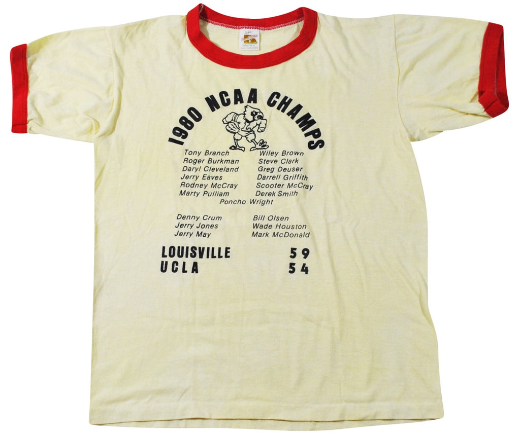 80s Louisville Cardinals Basketball Champs t-shirt Youth Medium - The  Captains Vintage