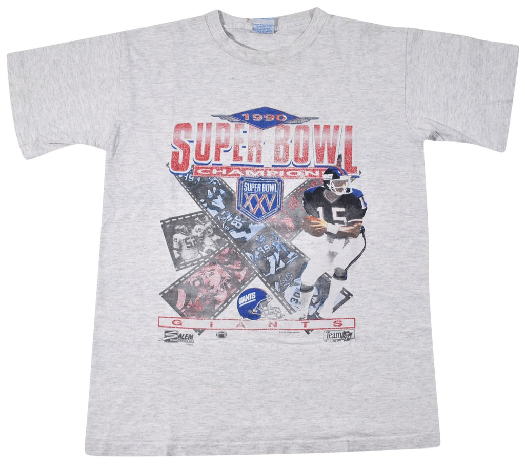 Stedman Vintage NY Giants Super Bowl XXV T-Shirt, Size S. Made in USA.