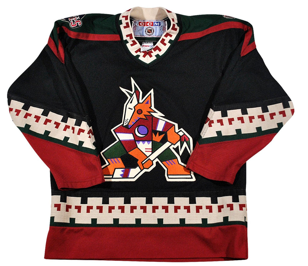 Vintage 00s Polyester Colour-Block White Phoenix Coyotes NHL Hockey Jersey  - X-Large– Domno Vintage