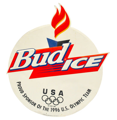 Vintage 1996 Atlanta Olympics Bud Ice Metal Sign