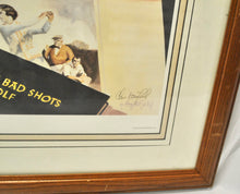 Vintage Golf Framed Glass Picture