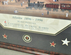 Vintage 1996 Atlanta Olympics Framed Glass Picture