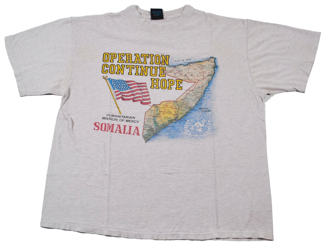 Vintage Operation Continue Hope Somalia Blackhawk Down Military Shirt Size X-Large