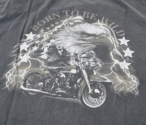 Vintage Born To Be Wild Motorcycle Eagle USA Shirt Size 2X-Large