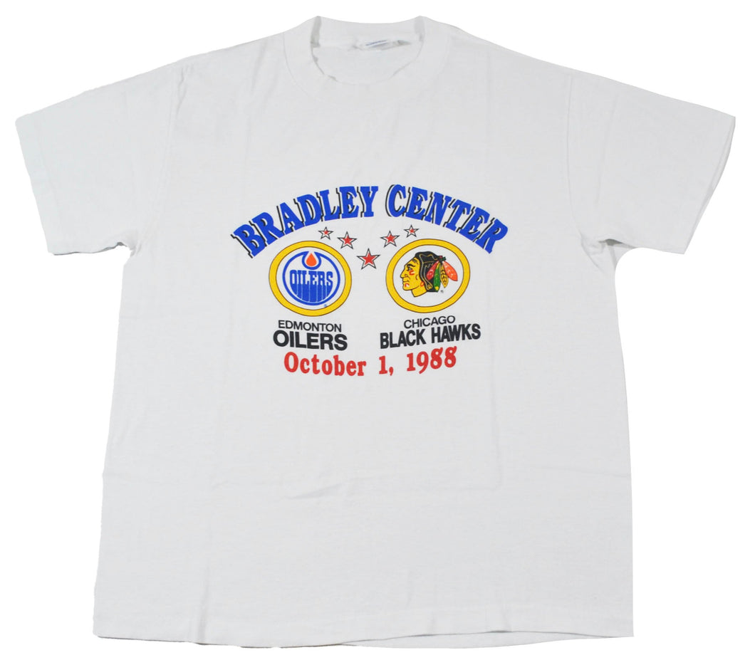 Vintage Chicago Blackhawks Edmonton Oilers 1988 Shirt Size Large