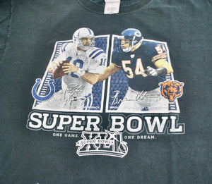 Vintage Indianapolis Colts Chicago Bears Super Bowl Shirt Size Large