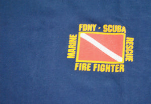 Vintage New York Fire Department Scuba Marine Rescue Shirt Size X-Large