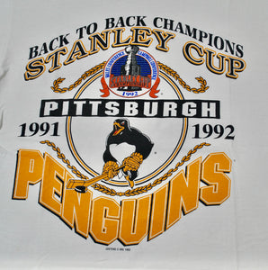 Vintage Pittsburgh Penguins 1992 Stanley Cup Shirt Size Medium