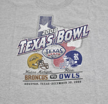 Vintage Western Michigan Broncos Rice Owls 2008 Texas Bowl Shirt Size X-Large