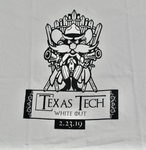 Texas Tech Red Raiders White Out 2019 Shirt Size X-Large