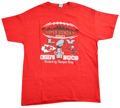 Tampa Bay Buccaneers Kansas City Chiefs 2021 Super Bowl Shirt Size Large