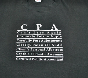 Vintage CPA Finance Business 90s Shirt Size X-Large