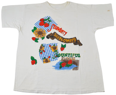Vintage Strawberry Sunflowers Shirt Size X-Large
