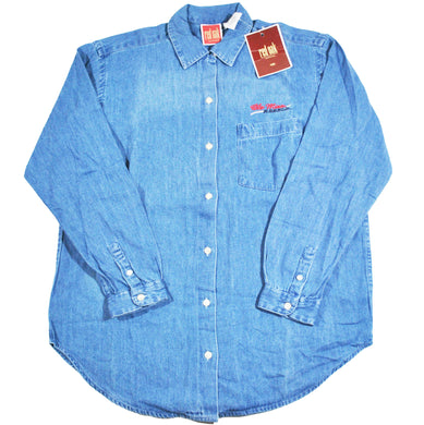 Vintage Ole Miss Rebels Denim Button Shirt Size Women's Medium