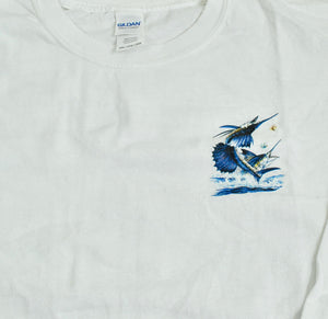 Vintage Chuck Byron 2009 Blue Marlin Art Shirt Size 2X-Large