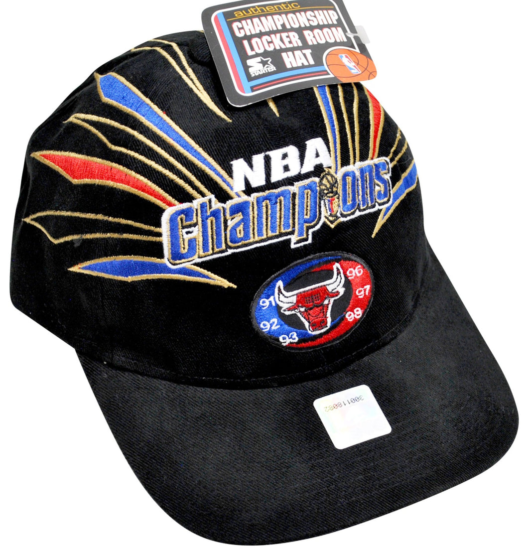 Chicago Bulls M&N Exclusive 1998 NBA CHAMPIONS Locker Room Snapback Hat -  Black