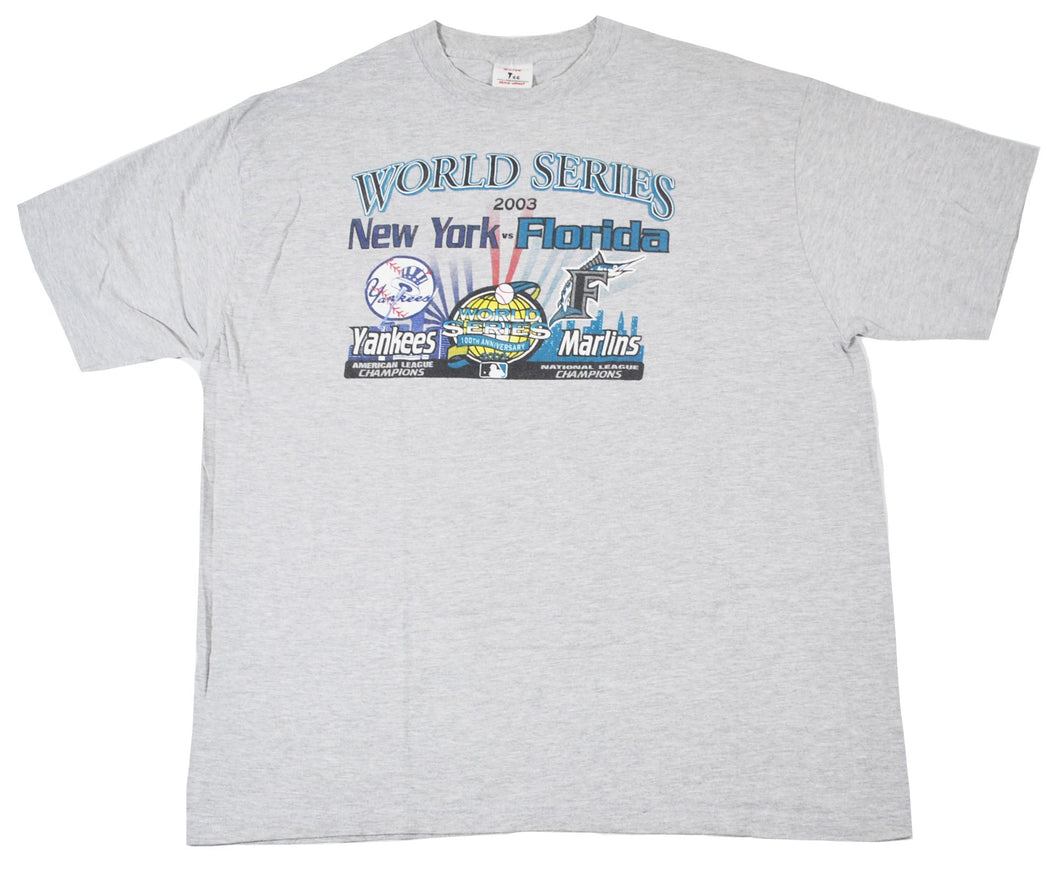 Vintage Florida Marlins New York Yankees Shirt Size 2X-Large