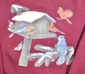 Vintage Bird Feeder Sweatshirt Size Medium
