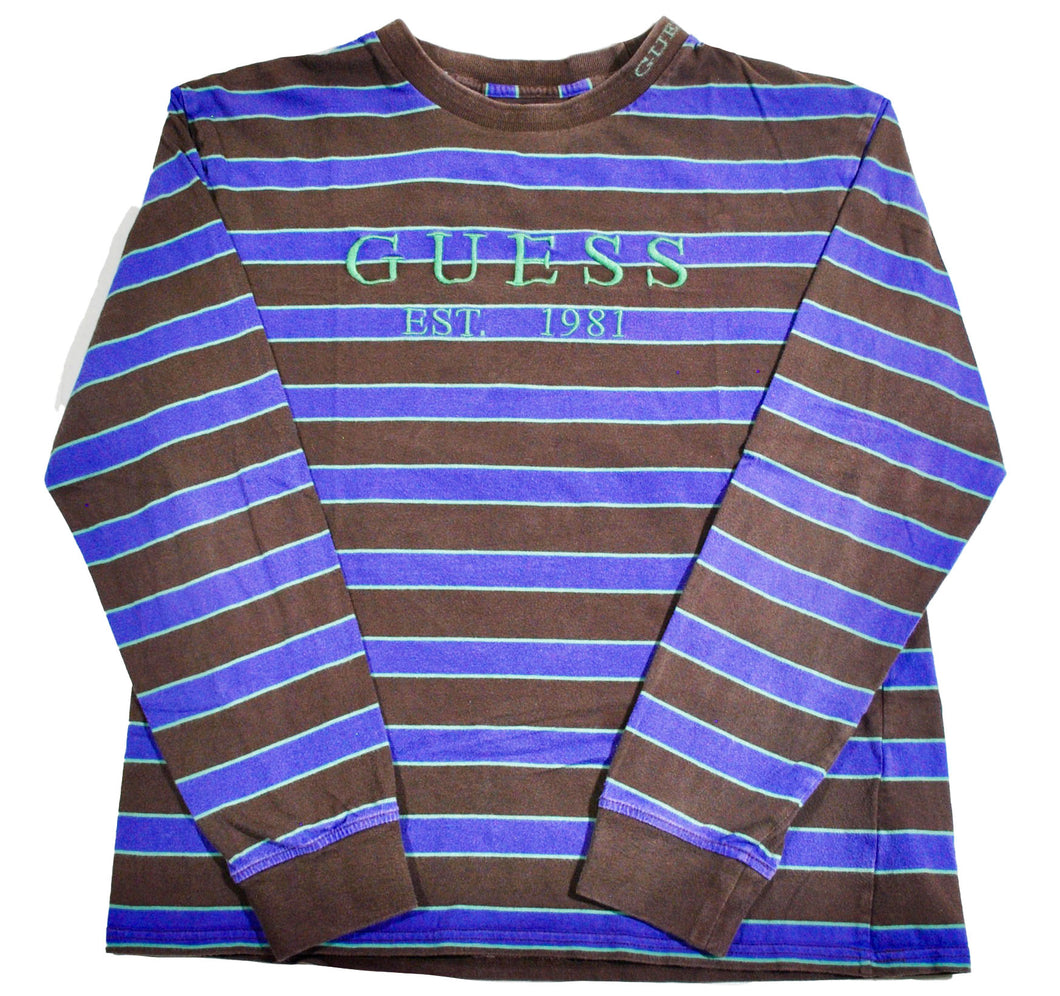 Guess Long Sleeve Stripe Shirt Size Medium