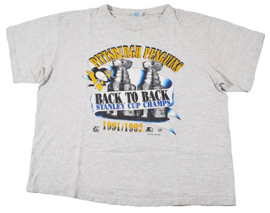 Vintage Pittsburgh Penguins 1992 Starter Brand Shirt Size Large