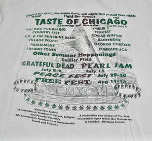 Vintage Will Work For Weed Chicago 1995 Grateful Dead Pearl Jam Jerry Garcia Final Show Shirt Size X-Large