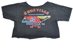 Vintage Harley Davidson Knoxville Cropped and Cut Shirt Size Large