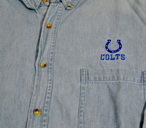 Vintage Indianapolis Colts Denim Button Shirt Size Large