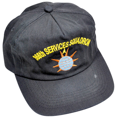 Vintage Military 366th Services Squadron Leather Strap Hat