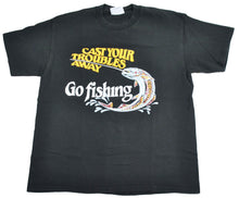 Vintage Cast Your Troubles Away Go Fishing Shirt Size Large