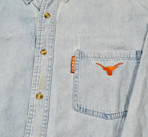 Vintage Texas Longhorns Denim Button Shirt Size X-Large