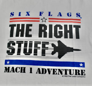 Vintage The Right Stuff Six Flags 1983 Shirt Size Large