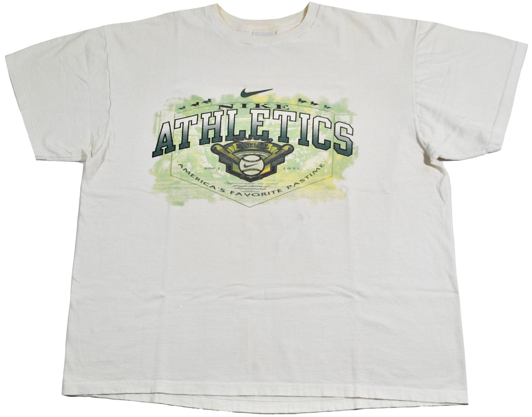Vintage Oakland Athletics Nike Made in USA Baseball Shirt Size Large