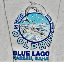 Vintage Swim With The Dolphins Blue Lagoon Bahamas Sweatshirt Size Small