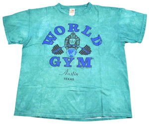 Vintage World Gym Austin Texas 1996 Shirt Size Large