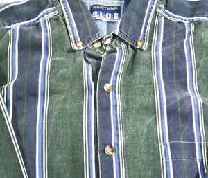 Vintage Santana Blue Button Shirt Size Large
