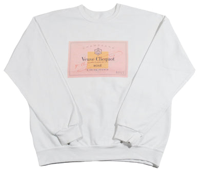 Vintage Veuve Clicquot Rose Champagne Sweatshirt Size Large