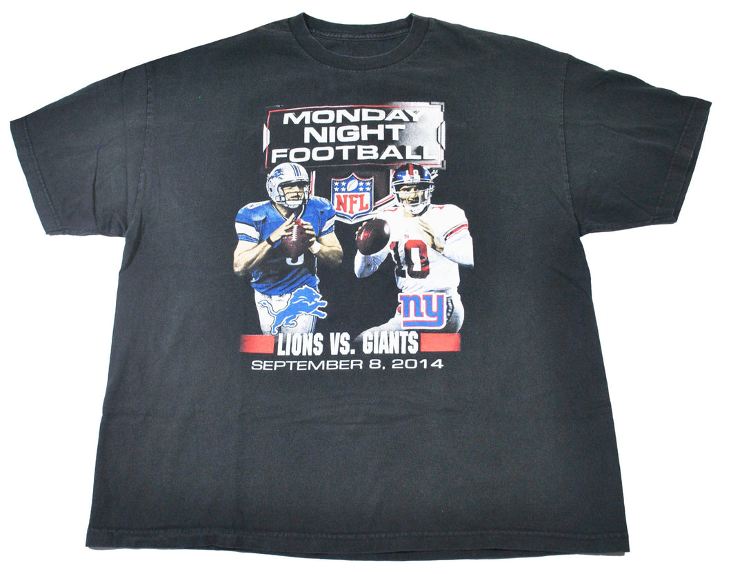 Vintage New York Giants Detroit Lions Monday Night Football Matthew Stafford Eli Manning Shirt Size X-Large