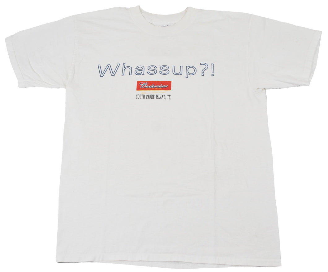 Vintage Budweiser Whassup South Padre Island Texas Shirt Size Large
