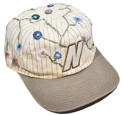 Vintage Nike x Yesterday's Attic Hand Embroidered Flower Strap Hat