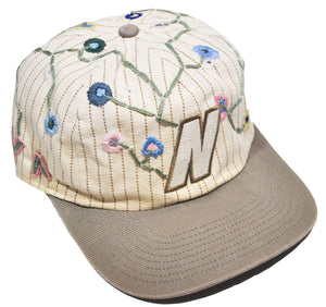 Vintage Nike x Yesterday's Attic Hand Embroidered Flower Strap Hat