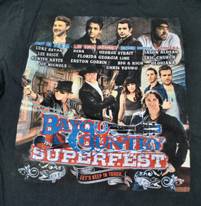 Vintage Bayou Country SuperFest George Strait Reba Luke Bryan Shirt Size Large