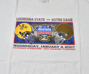 Vintage LSU Tigers Notre Dame 2007 Sugar Bowl Shirt Size X-Large