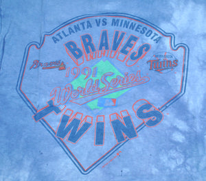 Vintage Minnesota Twins Atlanta Braves 1991 World Series Shirt Size X-Large