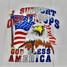 Vintage I Support Our Troops God Bless America Shirt Size Large