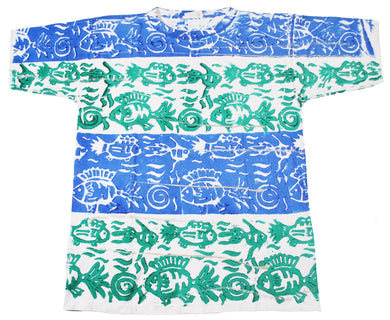 Vintage LA Destination Fish All Over Print Made in USA Shirt Size 2X-Large